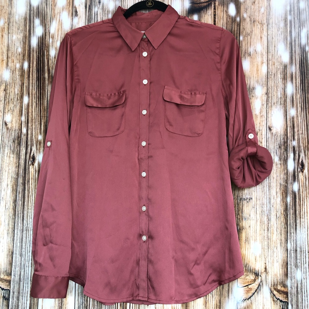 NWT Ann Taylor LOFT Button Up Long Sleeve Top - Picture 3 of 7